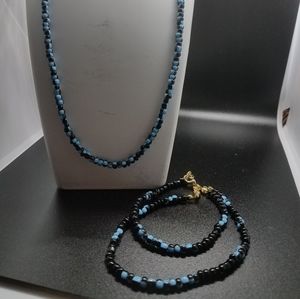 Necklace set with earrings and anklet